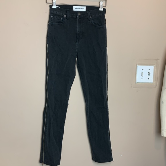 Reformation Hendrix Zipper Jeans Size 25 - Picture 1 of 16